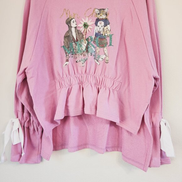 Offing Women Sweatshirt French Terry Sz L Casual Fun Graphic made in Korea - Picture 8 of 15